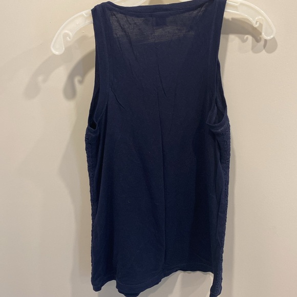 Navy J Crew eyelet tank top - Picture 4 of 4